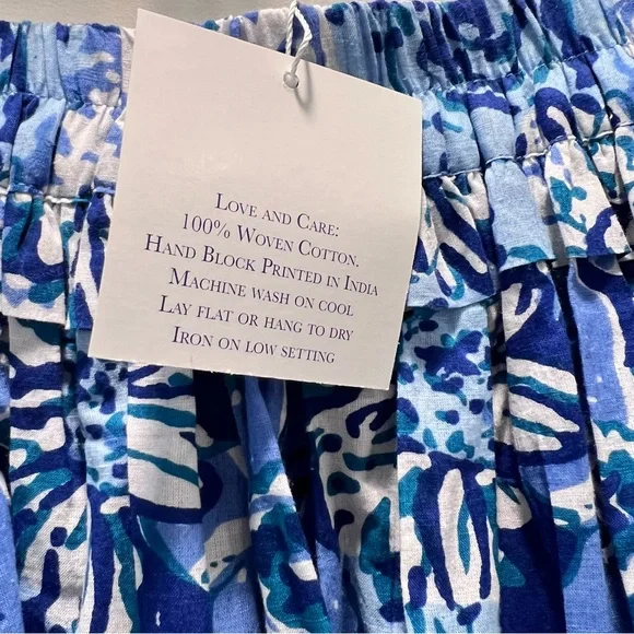 NWT Heart of Grace Blue & White Floral Tiered Maxi Skirt Size M - Picture 4 of 5